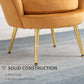 Modern Accent Chair, Velvet-Touch Fabric Leisure Club Chair with Gold Metal Legs for Bedroom, Yellow