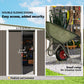 11' x 9' Steel Garden Storage Shed, Outdoor Metal Tool House with Double Sliding Doors & 2 Air Vents, Grey