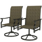 Patio Swivel Chair Set of 2, Swivel Rocker Outdoor Chairs with High Back, for Lawn Garden Backyard Deck, Brown