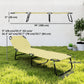 Outdoor Folding Lounge Chair, Steel Tanning Chair with Reclining Back, Breathable Mesh for Beach, Yard, Patio, Cream