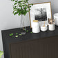 Modern Sideboard Buffet Cabinet with 4 Drawers and 2 Beadboard Doors, Kitchen Storage Cabinet, Black