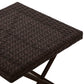 Patio Wicker Coffee Table, Outdoor PE Rattan Garden Folding Side Table, 15.75"x15.75"x15.75", Brown