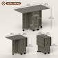 Foldable Dining Table, Rolling Kitchen Table with Storage Drawers and Cabinet, Drop Leaf Table on Wheels, Grey