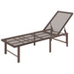 Wicker Outdoor Lounge Chair, Rattan Reclining Patio Lounger Tanning Chair with Adjustable Back, Brown