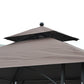 8' x 5' Grill Gazebo Double Tiered Tent Pavilion Grill Canopy Garden Sun Shade with 2-Tires Shelf
