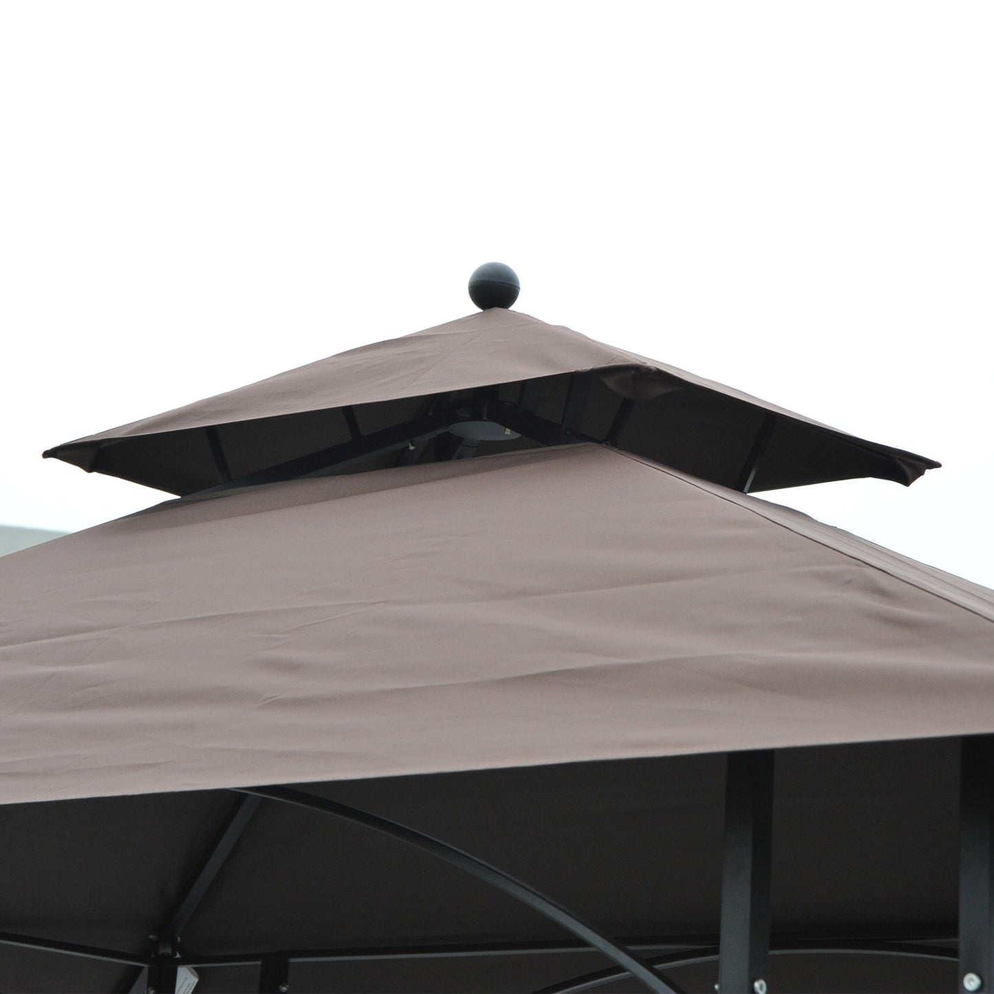 8' x 5' Grill Gazebo Double Tiered Tent Pavilion Grill Canopy Garden Sun Shade with 2-Tires Shelf