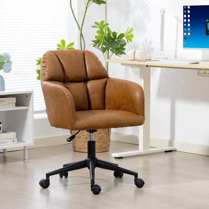 Faux Leather Swivel Office Chair with Adjustable Height