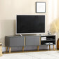 TV Stand for TVs up to 55", TV Cabinet with Shelves and Cable Holes, Entertainment Unit for Living Room, Dark Grey