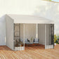 10' x 10' Wall Pergola, Outdoor Gazebo with 2 Curtains and 2 Nettings, UV Resistant, for Patio, Deck, Beige