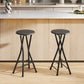 Set of 2 Foldable Barstools, Counter Height Bar Stools with Footrest and Steel Legs for Kitchen Island, Black