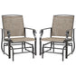 2 Pieces Outdoor Glider Chairs, 2 Person Glider Rocking Chair Set with Breathable Mesh Fabric, Steel Frame, Dark Brown