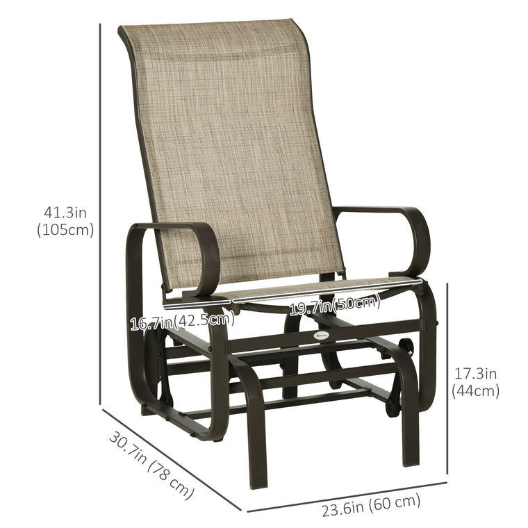 Sand Glider Chair with Breathable Mesh Fabric