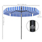 8.7FT Tilting Patio Umbrella with 8 Ribs, Crank Handle, Air Vent for Outdoor, Garden and Pool, Navy Blue
