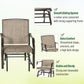 3 Piece Patio Glider Set Outdoor Gliders with Breathable Mesh Seat, Glass Top Table for Garden, Yard, Blue