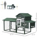 84" Chicken Coop Wooden Hen House Rabbit Hutch Poultry Cage Pen Outdoor Backyard with Nesting Box and Run, Green