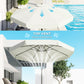 8.5ft Cream White Round Market Table Umbrella with Tilt