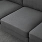 L-Shape Sofa, Modern Sectional Couch with Changeable Chaise Lounge, Pillows and Wooden Legs for Living Room, Dark Grey