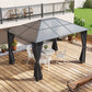 Polycarbonate Hardtop Gazebo Canopy, Outdoor Patio Gazebo with Aluminum Frame & Curtains, Dark Grey