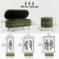Upholstered Bedroom Bench, Channel Tufted Ottoman Bench with Thick Padding and Metal Legs, Dark Green