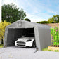 Portable Garage, Heavy Duty Carport Canopy with Ventilation Windows and Large Roll-up Door, Dark Grey