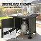 32" Propane Fire Pit Table with Wind Guard and Lid