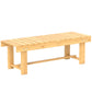 43" Wood Outdoor Bench, 2 Person Patio Bench, Backless Outdoor Patio Loveseat with Slatted Seat for Park, Backyard, Lawn, Natural Wood
