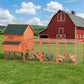 137" Wooden Chicken Coop with Chicken Run, Nesting Box, Orange