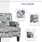 Upholstered Armchair, Mid-Century Accent Chair with Floral Pattern, Nailhead Trim for Living Room, Bedroom, Multicolour