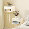 Floating Bedside Tables Set of 2, Wall-Mounted Nightstand, High Gloss White