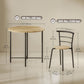 5 Piece Dining Table Set, Space Saving Round Dining Set for 4 with Metal Frame for Small Spaces, Natural