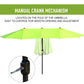 15ft Double-sided Patio Umbrella with Twin Canopy, Extra Large Outdoor Parasol with Crank for Pool, Deck, Market, Green