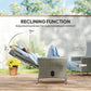 Wicker Outdoor Recliner Chair, Wicker Reclining Patio Chair with Adjustable Backrest and Cushion, Grey