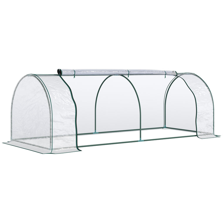 8' x 3' x 2.6' Clear Mini Greenhouse with Zippered Doors