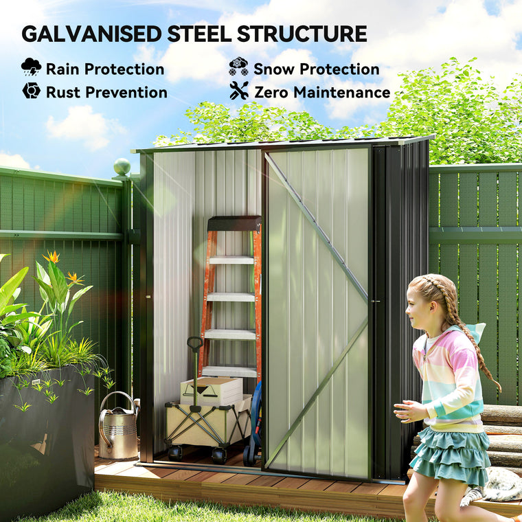 5' x 3' Steel Storage Shed with Lockable Doors