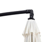 9.7ft Offset Patio UmbrellaCantilever Parasol with Crank Handle, 8 Ribs and Cross Base for Outdoor, Sun Shade, Cream