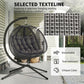 Double Egg Chair with Stand, 2 Person Hanging Swing Egg Chair with Cushion, Pockets, Grey