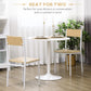 Modern Kitchen Table for 2 People, Round Dining Table with Steel Base for Living Room, Dining Room, White