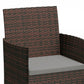 Wicker Bistro Set, 3 Piece Patio Furniture Set with 2-Tier Glass Top Table, Cushions for Balcony, Porch, Dark Grey