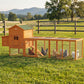 117" Extra Large Chicken Coop with Asphalt Roof, Wooden Hen House with Slide-out Tray, Quail Hutch with Nesting Box, Orange