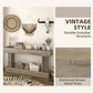63 Inch Long Console Table, Vintage Narrow Entryway Table with Storage Shelf for Living Room and Hallway, Light Brown