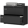 Lateral Filing Cabinet with 2 Lockable Drawers - Black