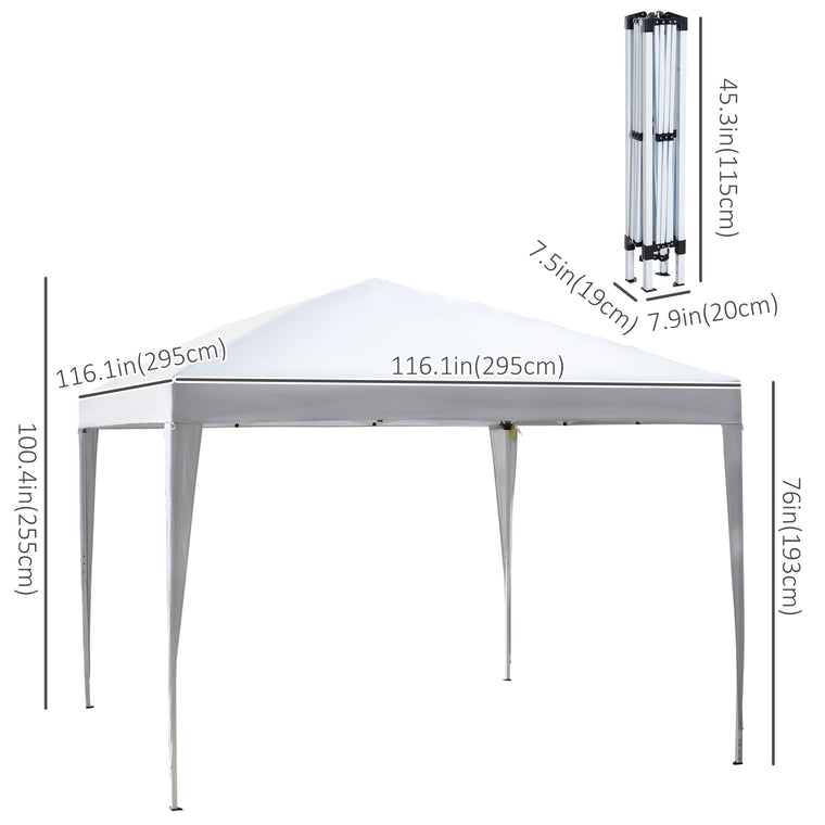 10' x 10' White Folding Pop Up Tent with Carrying Bag