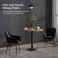 Dining Chairs Set of 2, Velvet-look Fabric Upholstered Kitchen Chairs with Backrest, Armrests and Steel Legs, Black