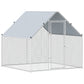 Metal Chicken Coop with Water- and UV-Protection Cover for Backyard Hen, Duck, Rabbit, 6.6' x 6.6' x 6.6'