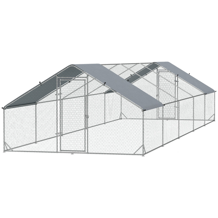 9.8' x 32.8' x 6.4' Chicken Coop with Waterproof & UV Cover