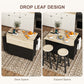 Kitchen Island with Storage, Rolling Kitchen Cart with Foldable Drop Leaf, Power Outlet and USB Ports, Black