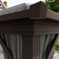 10' x 12' Outdoor Hardtop Gazebo Metal Roof Patio Gazebo with Aluminum Frame, Mesh Nettings, Dark Grey