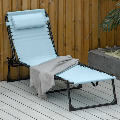 Light Blue 4-Level Adjustable Chaise Lounge