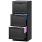 3 Drawer Filing Cabinet with Lock, Office Storage Cabinet with Adjustable Hanging Bars for A4 Letter Size Files, Black