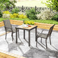 Patio Chairs Set of 2 with Armrest and High Backrest, for Backyard, Balcony, Porch, Poolside, Deck, Garden, Brown
